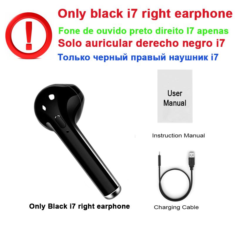 Tai nghe Bluetooth không dây i7s TWS mini 5.0 Tai nghe khử tiếng ồn khi chuyển động trong tai có micrô Thời trang mới nhất PK i12 Màu sắc: chỉ một bên tai bk