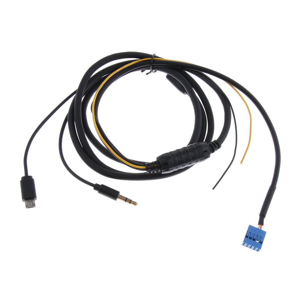 2 IN 1 AUX Input 3.5MM Jack Radio Stereo Adapter CD Phone Charging Cable for BMW E46 Series/iPhone 6