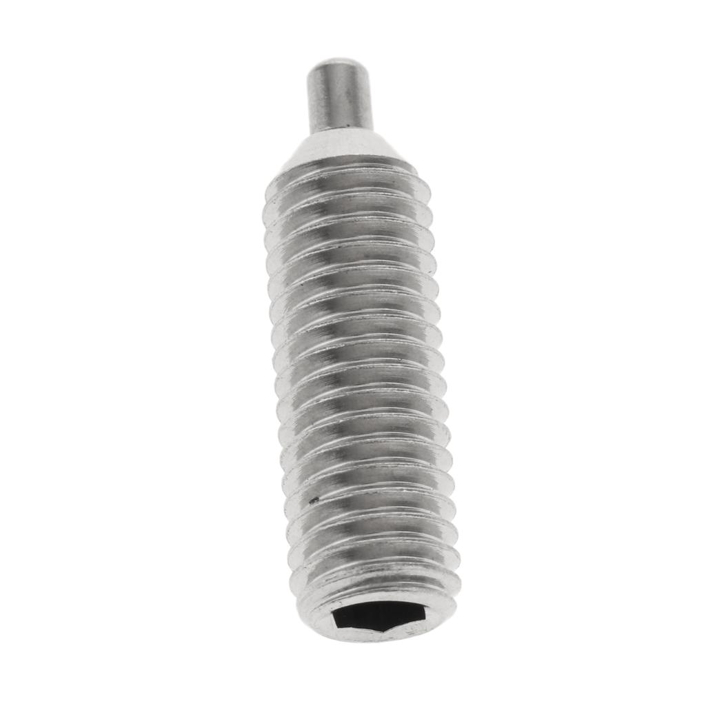 Hex Socket Drive Spring Ball Plunger Screw Silver Groove Profile Steel Dowel Pins