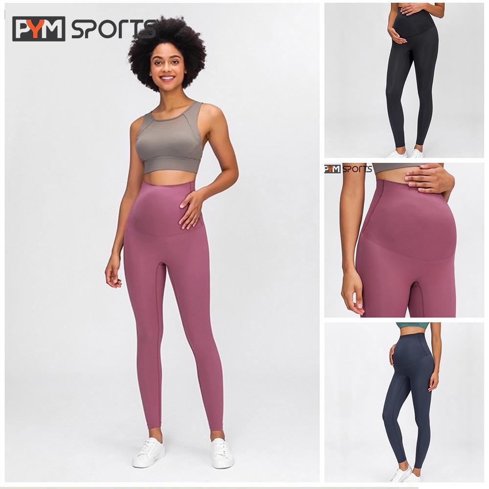 Quần legging tập Yoga - Gym cho bà bầu PYMSPORT - PYML026 co giãn 4 chiều, 3 màu xanh than, đen, hồng