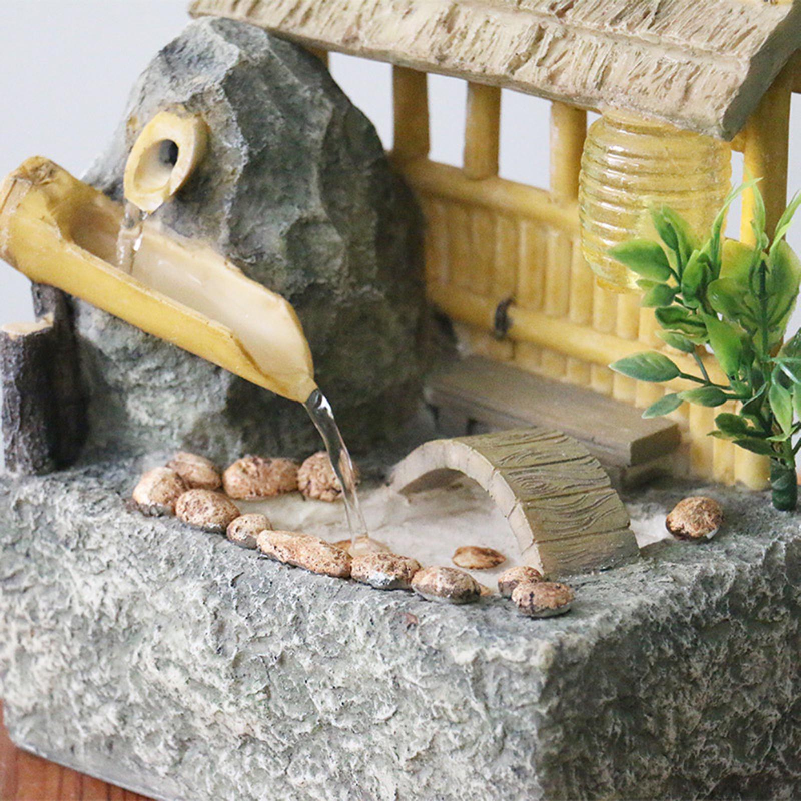Tabletop Fountain Waterfall Fountain Landscape with Light Decoration Flowing Water Fountain Indoor Fountain for SPA, Meditation, Relaxation