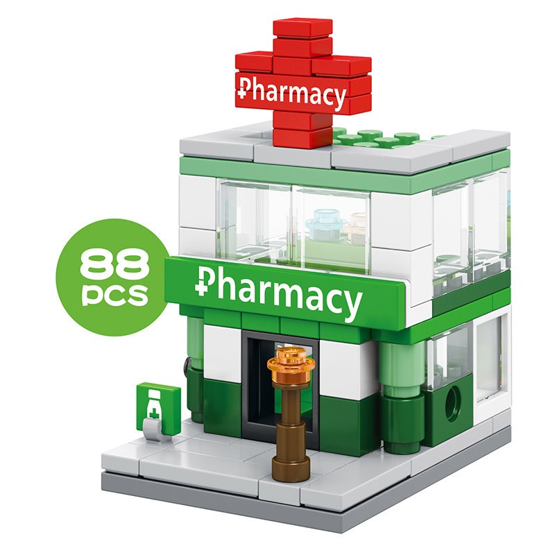 Combo 09 Mô Hình 3D Đồ Chơi Lắp Ráp Nhà Phố Thu Nhỏ-Giao ngẫu nhiên