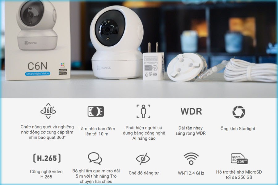 Camera IP Wifi Sothing EZVIZ C6N 1080P, Đàm Thoại Hai Chiều, Góc Xoay rộng- Hàng Chính Hãng