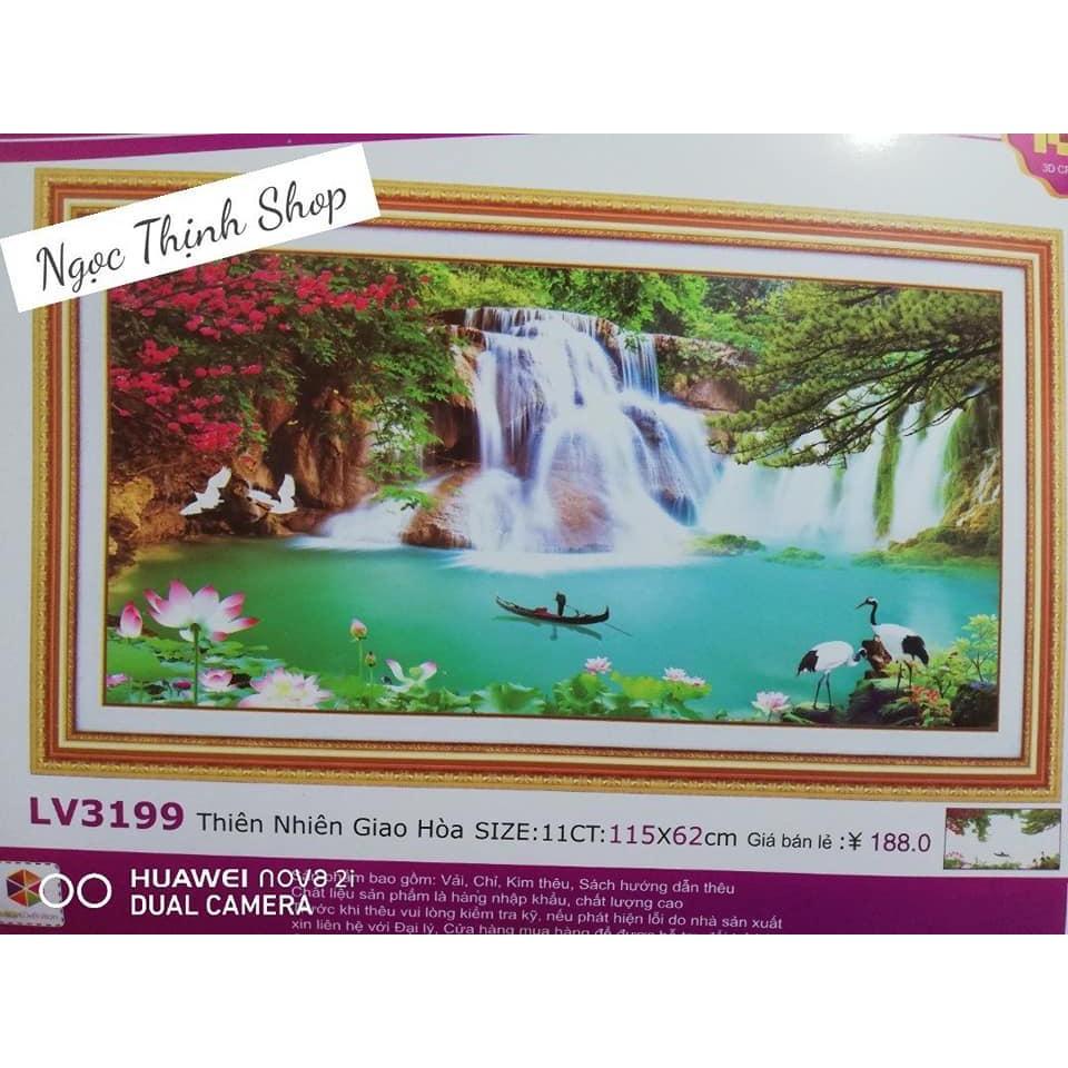 FreeShip từ 250K-Tranh thêu chữ thập Thiên nhiên giao hoà LV3199 KT 115x62 cm