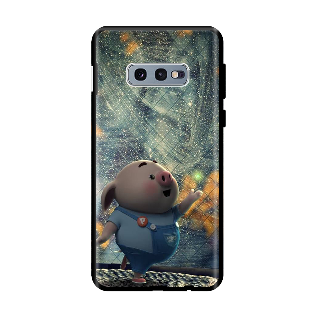 Ốp lưng TPU viền dẻo cho điện thoại SAMSUNG GALAXY S10E Hình Heo Con Chạy Bộ