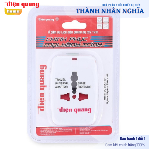 Ổ cắm đa năng Điện Quang ( dành cho du lịch ) ĐQ ESK TV01 ( Màu trắng )