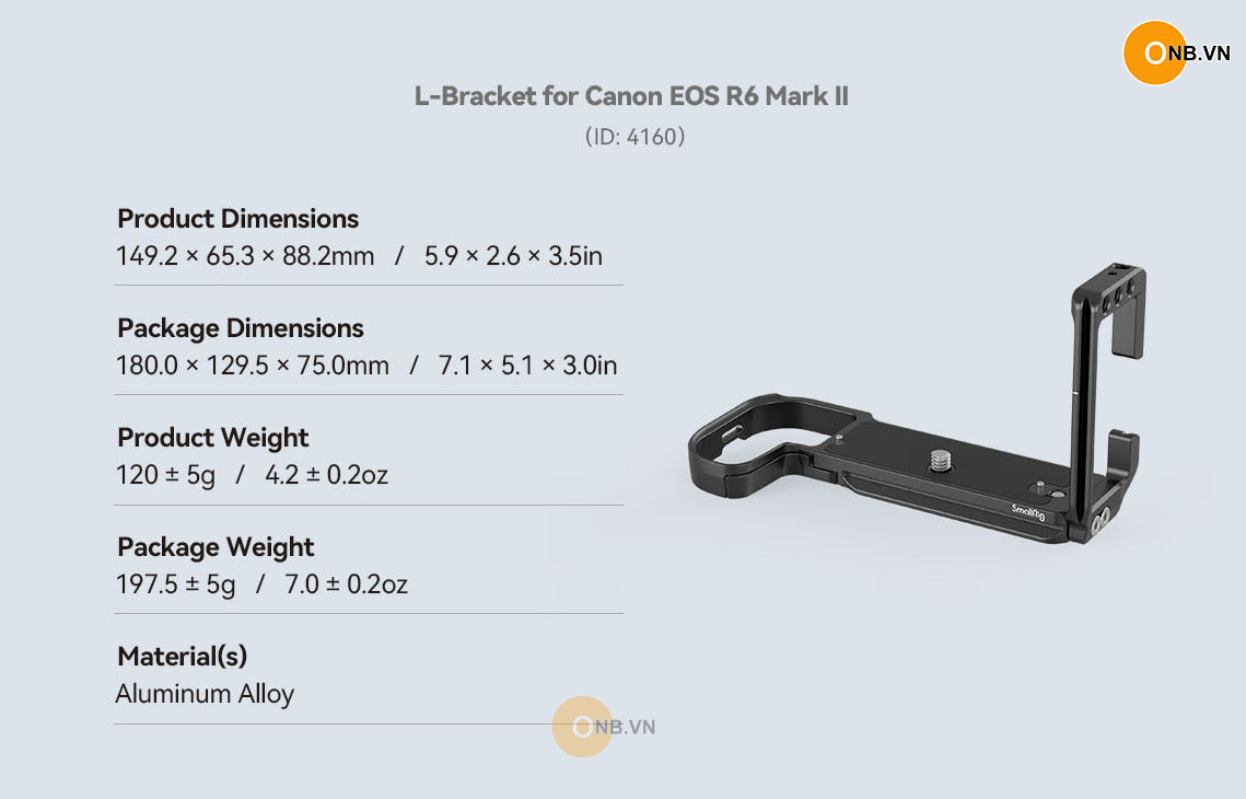 Smallrig L Plate Canon EOS R62 R6ii R5 R5C R6 code 4160