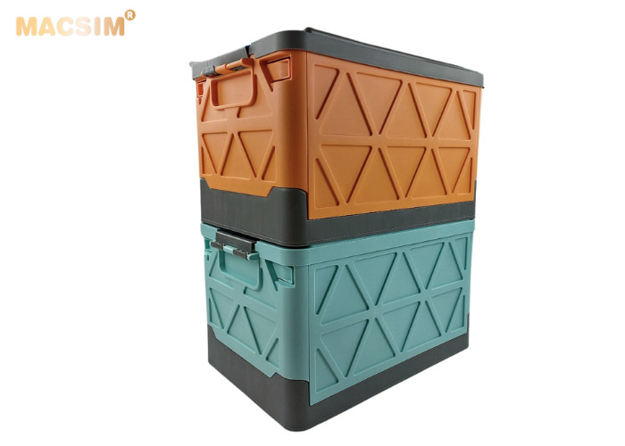 Hộp đựng đồ xếp gọn 55 lít kích thước 50cm x 34,5cm x 31cm - hộp đựng đồ trong cốp ô tô nhãn hiệu Macsim chất liệu PP cao cấp màu xanh bạc hà-cam-xanh lá