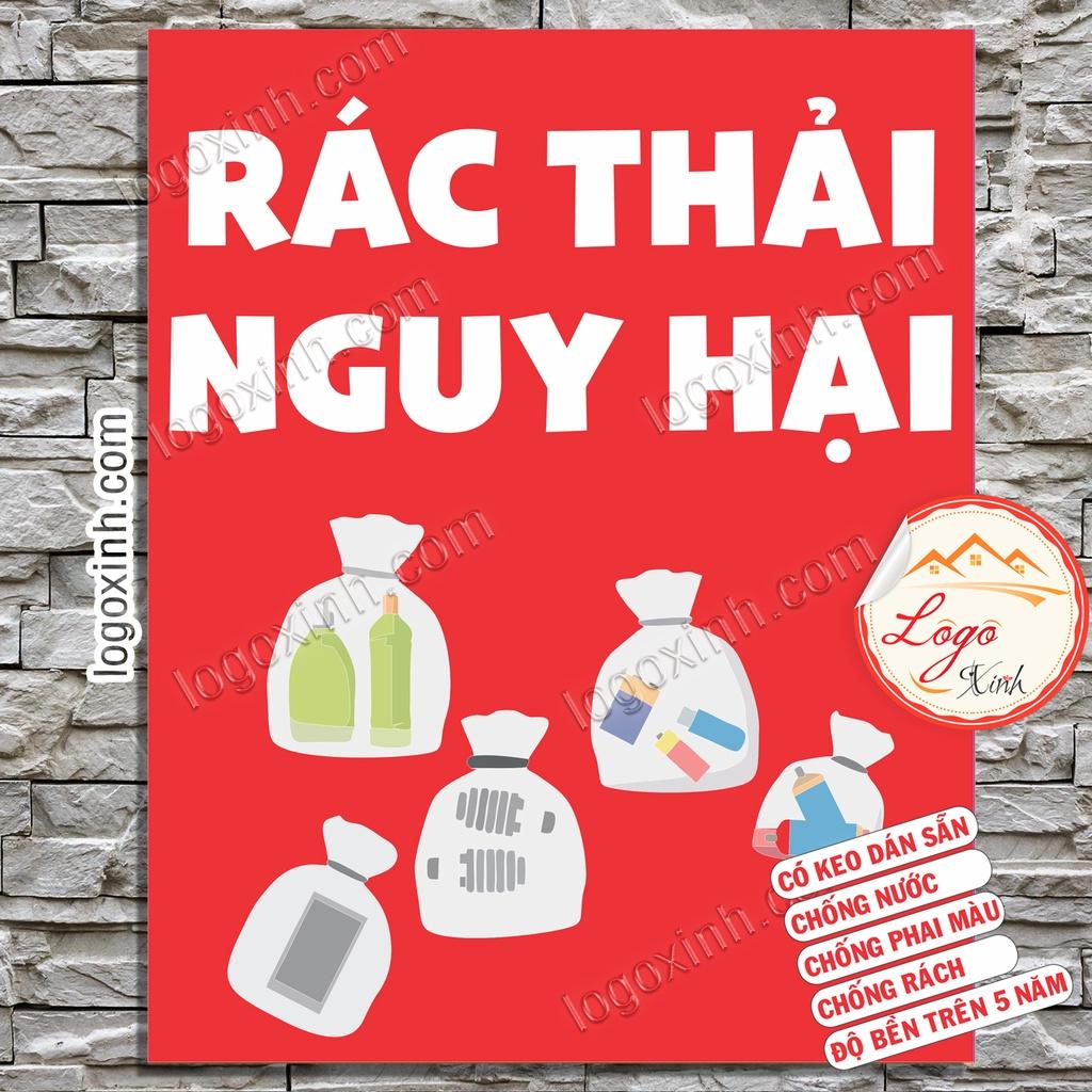 LOGO TEM STICKER BẢNG PHÂN LOẠI CHẤT THẢI, PHÂN LOẠI RÁC THẢI ĐỂ BẢO VỆ MÔI TRƯỜNG, TÁI CHẾ RÁC