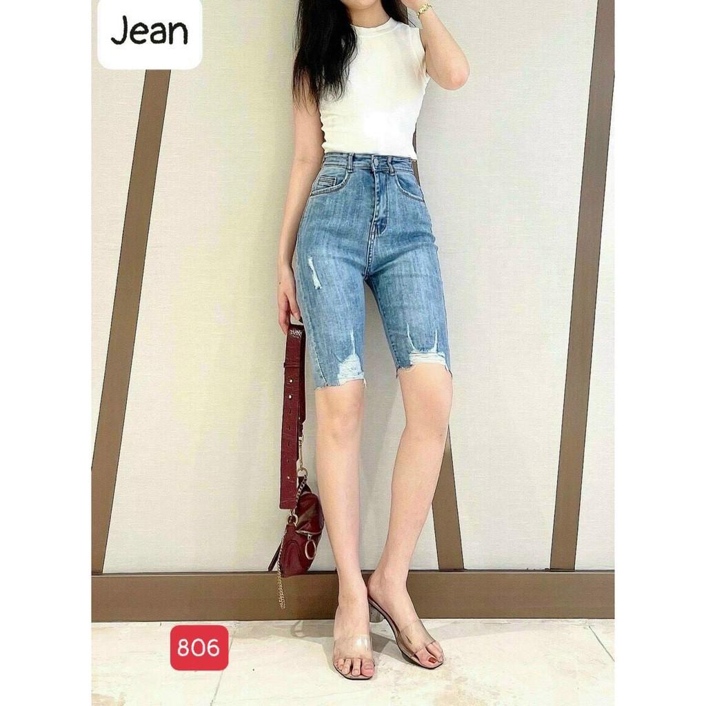 Quần Short Jean Nữ lưng cao King168 , Quần Sọt Nữ cao cấp NT579