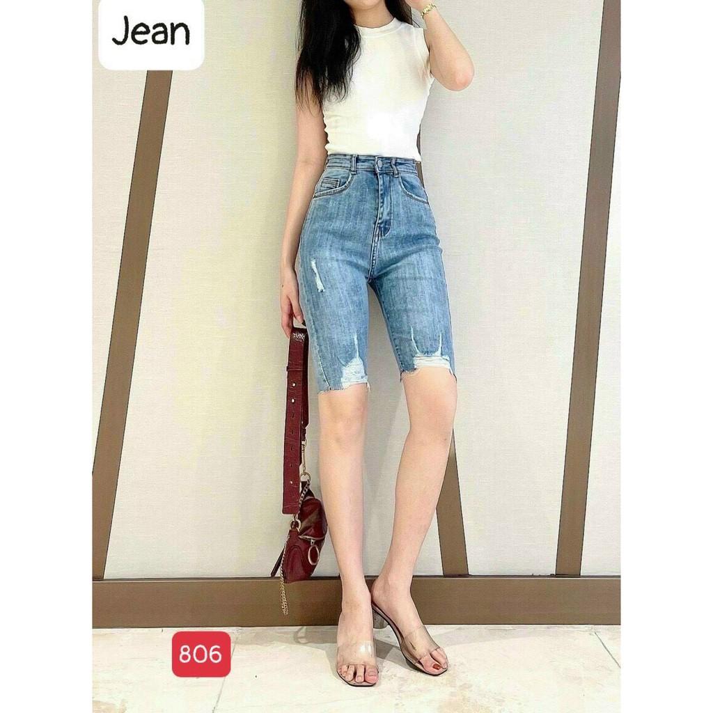 Quần Short Jean Nữ lưng cao King168 , Quần Sọt Nữ cao cấp NT579 - SJNU806,M