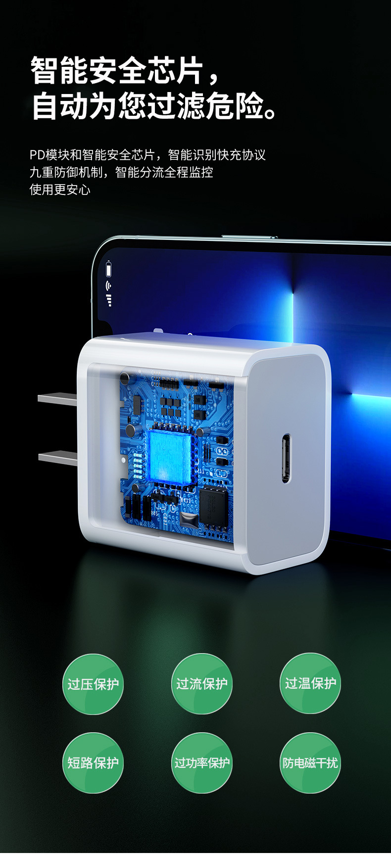 Củ sạc nhanh LI-TOP AC08, PD 20W, đạt chứng nhận 3C tiêu chuẩn quốc gia về an toàn thiêt bị điện, hàng chính hãng bảo hành 12 tháng