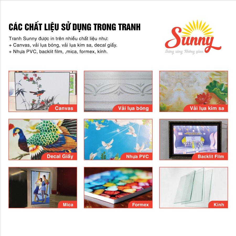 Tranh lụa treo phòng khách - Tác phẩm Sương sớm