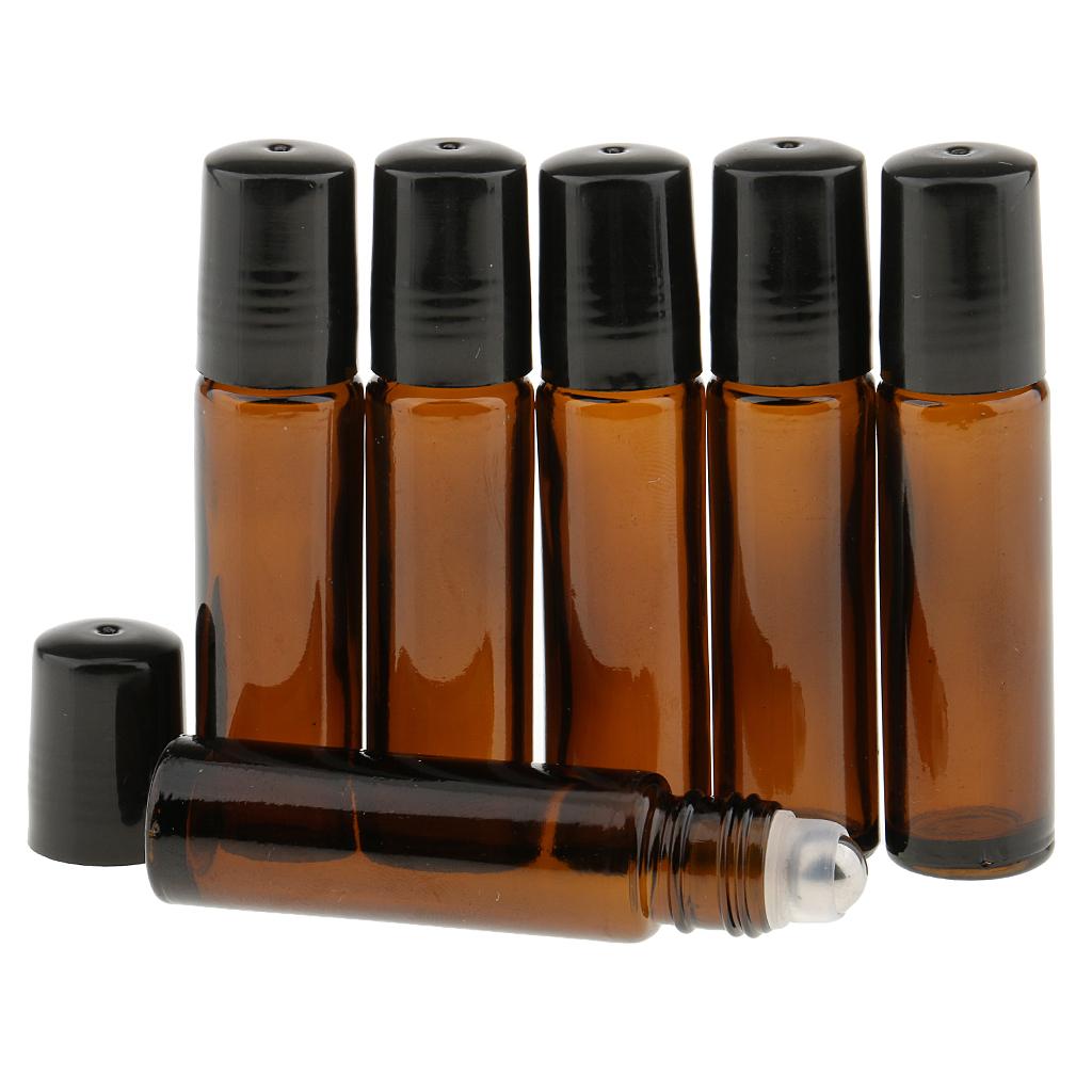 6 Miếng 10ml Thủy Tinh Rỗng Cuộn Trên Chai Cho Nước Hoa Thiết Yếu