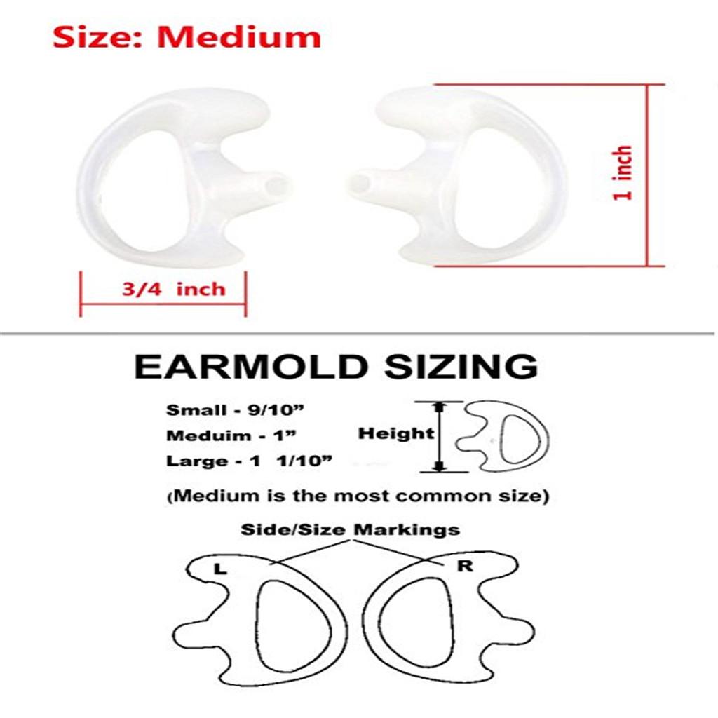 20x Clear Silicone Earbuds for Walkie Talkie Covert Acoustic Tube Earpiece