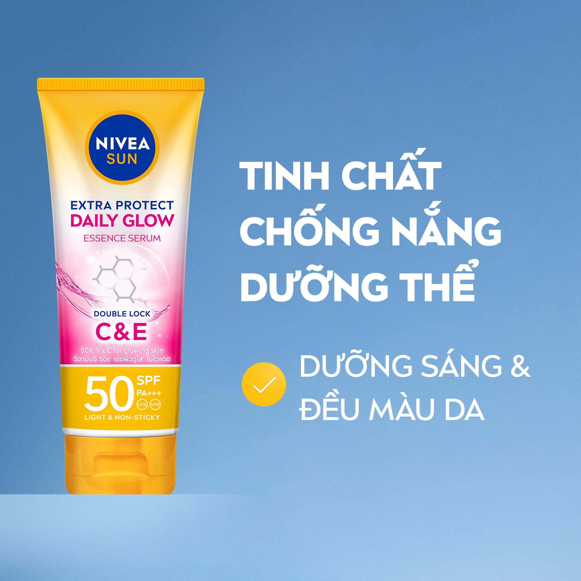Sữa Dưỡng Thể NIVEA Vitamin Dưỡng Sáng Da (170 ml) + Serum chống nắng &amp; dưỡng thể toàn thân NIVEA Sáng mịn đều màu SPF50, PA+++
