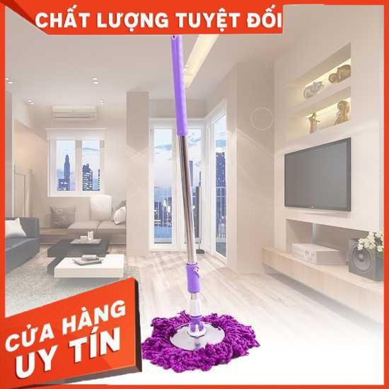 Bộ cán chổi lau nhà kèm bông lau , Bộ lau nhà san hô siêu sạch