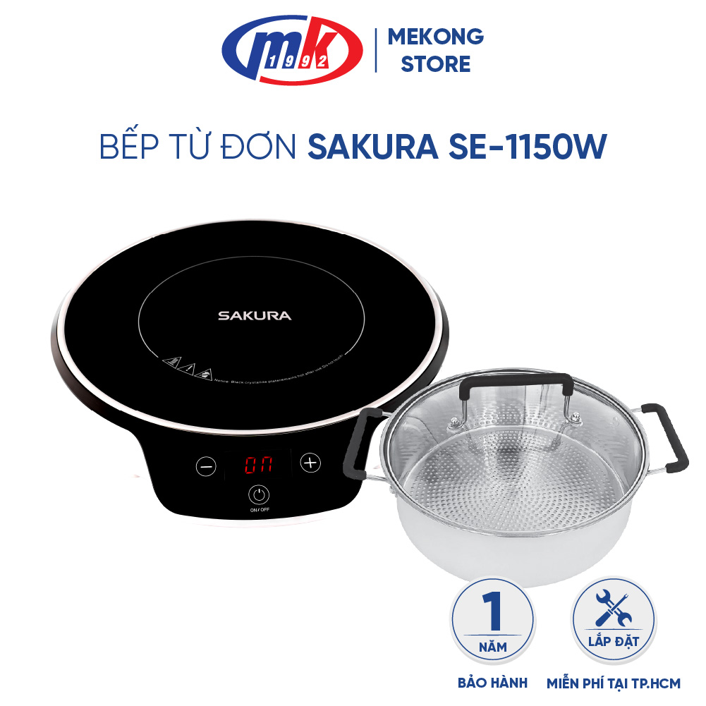 Bếp Từ Đơn Sakura SE1150W tặng kèm Nồi Lẩu - Hàng Chính Hãng