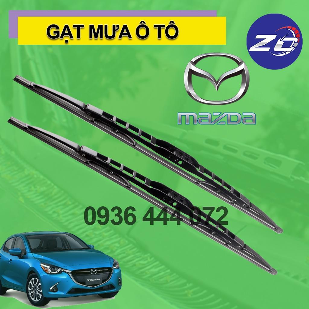 Cặp cần gạt mưa xe Mazda 2 (2012-2022) khung xương lưỡi silicon, thanh gạt nước kính xe oto 4,5 chỗ Mazda2