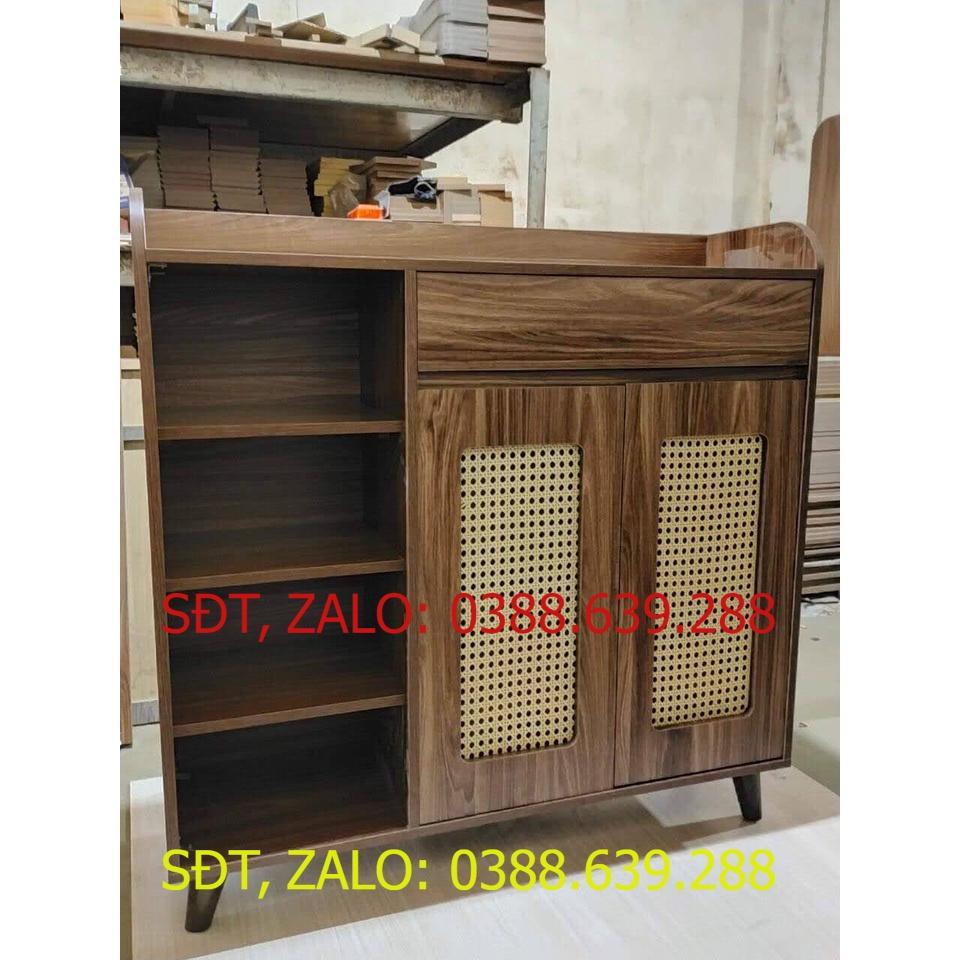 Tủ giày cánh mây - Màu nâu nhạt,Ngang 80