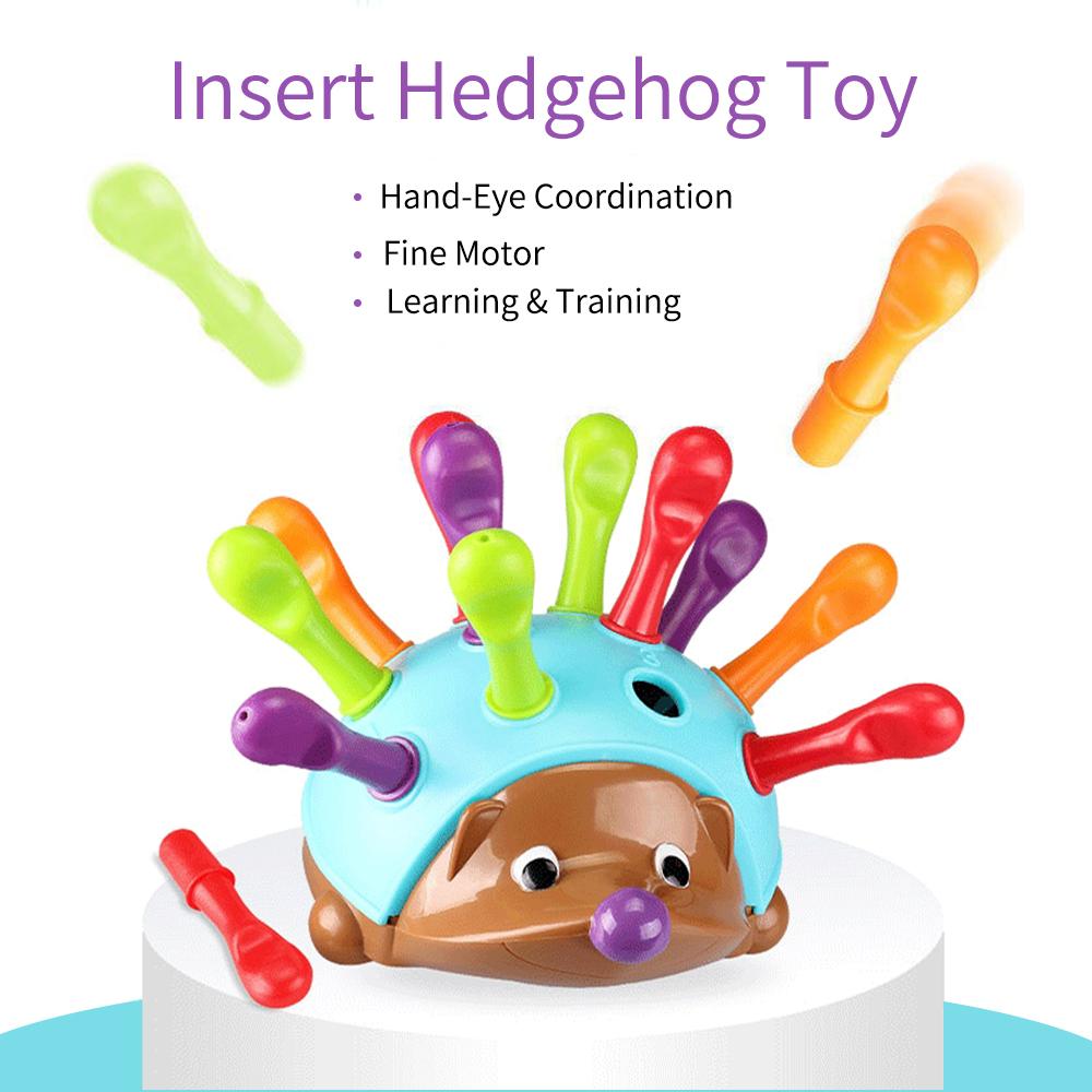 Insert Hedgehog Toy Early Education Montessori Toy Focus Training Fine Motor for Boys & Girls Age 18 mos+