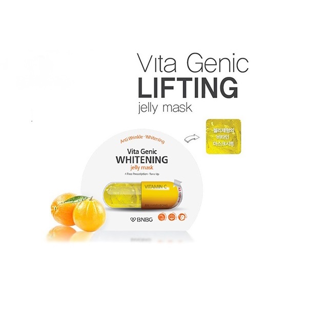 Combo 10 Mặt nạ dưỡng da trắng sáng và làm đều màu da BNBG Vita Genic Whitening Jelly Mask 30ml x 10