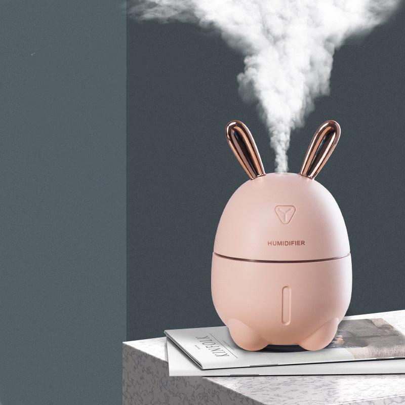 300ML Air Humidifier Cute Rabbit Ultra-Silent USB Aroma Essential Oil Diffuser Office Car Humidificador Air Purifier Mist Maker