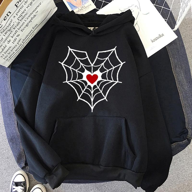 Áo hoodie in hình mạng nhện trái tim hoodie Nam Nữ thu đông