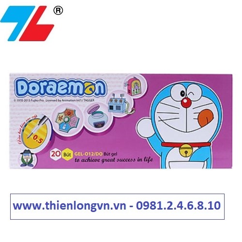 Hộp 20 cây bút gel 0.5mm Thiên Long Doraemon GEL-012/DO mực tím