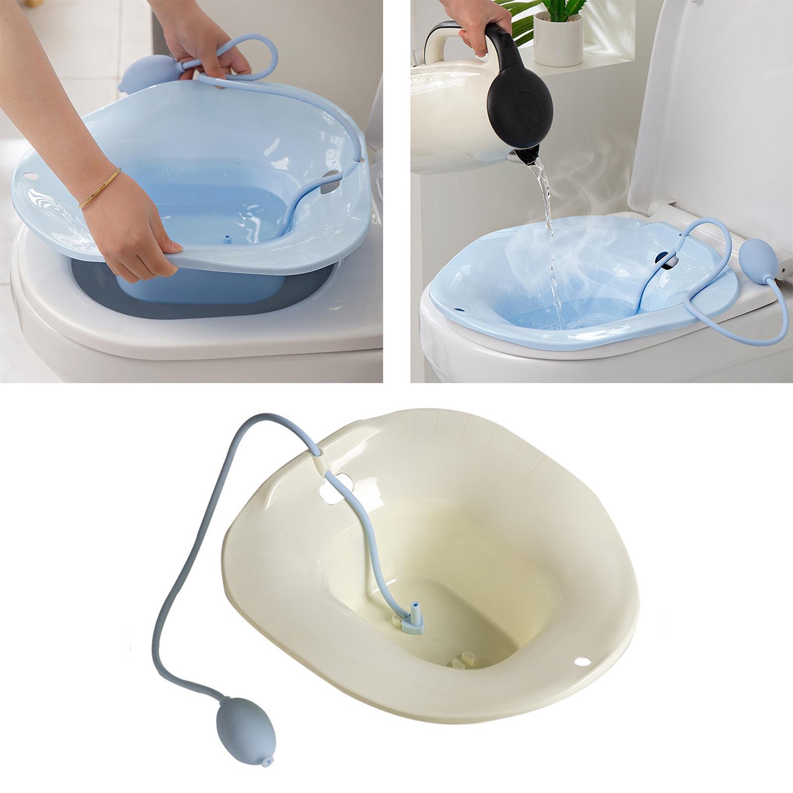 Sitz Bath Toilet Seat with Flusher for Postpartum Hemorrhoids