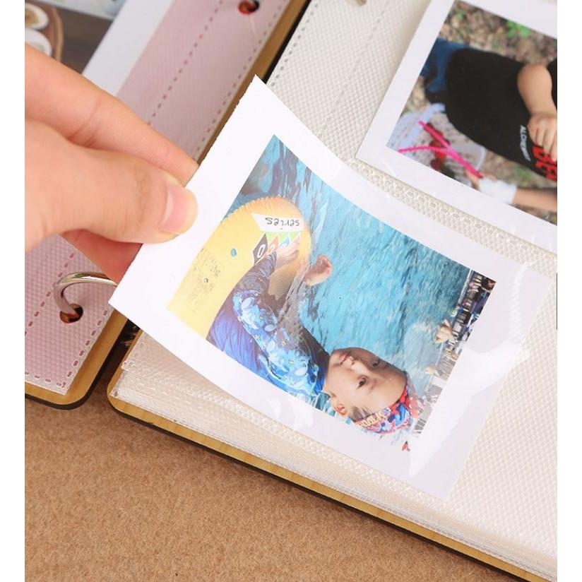 Album ảnh 6*9cm bìa gỗ đựng 100 ảnh