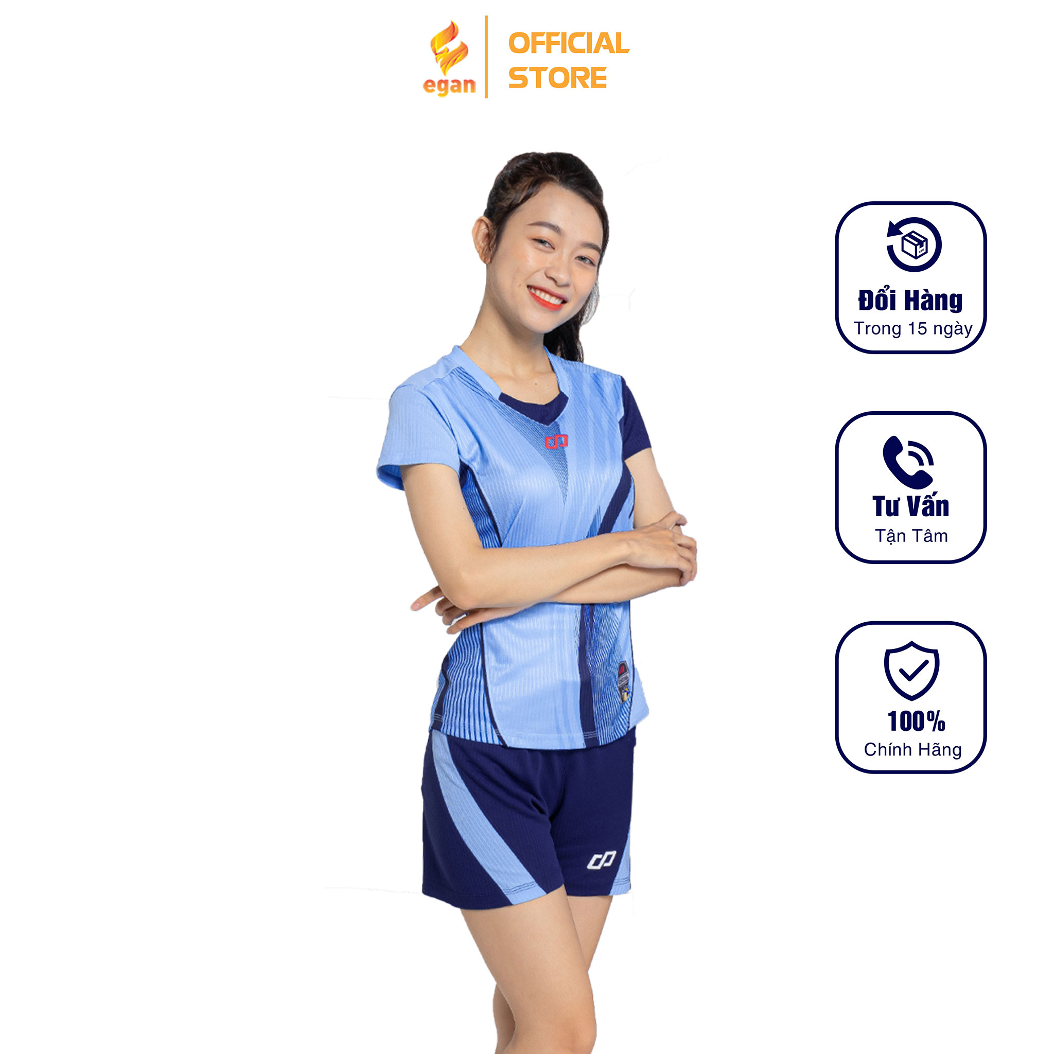 Bộ Quần Áo Thể Thao Bóng Chuyền Màu Biển Nữ ZENTIGA - CP SPORT BC05