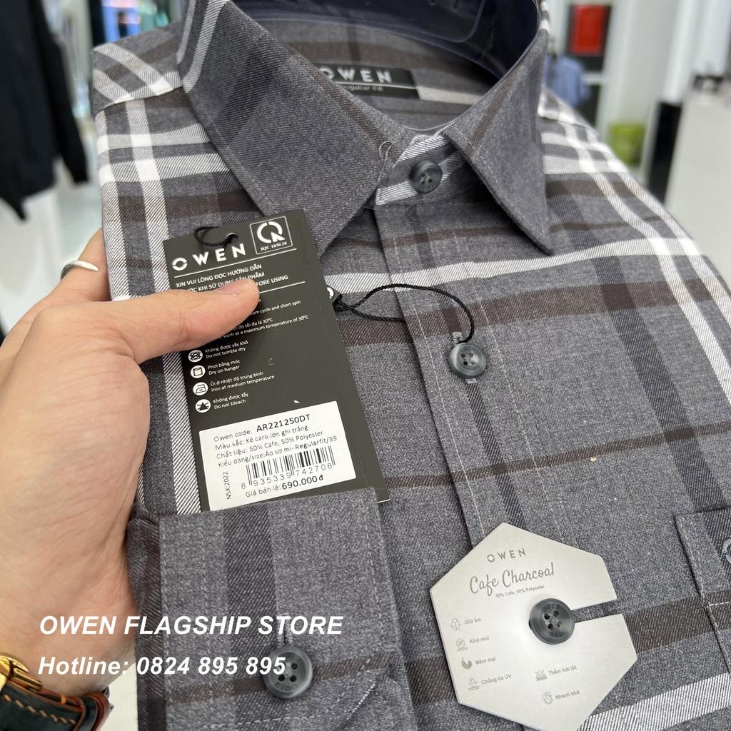 Áo Sơ mi Owen nam dài tay dáng Regular sợi Cafe mềm mịn Mã AR221250DT