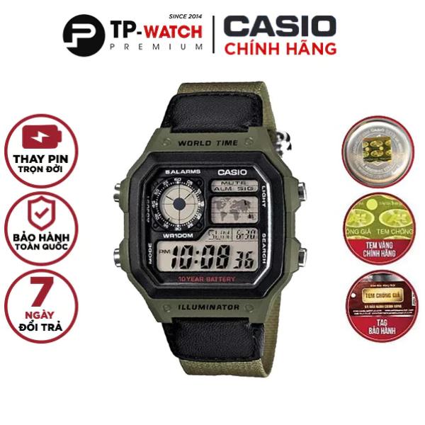 Đồng Hồ Casio Nam Dây Da Phối Vải AE-1200WHB-3BVDF