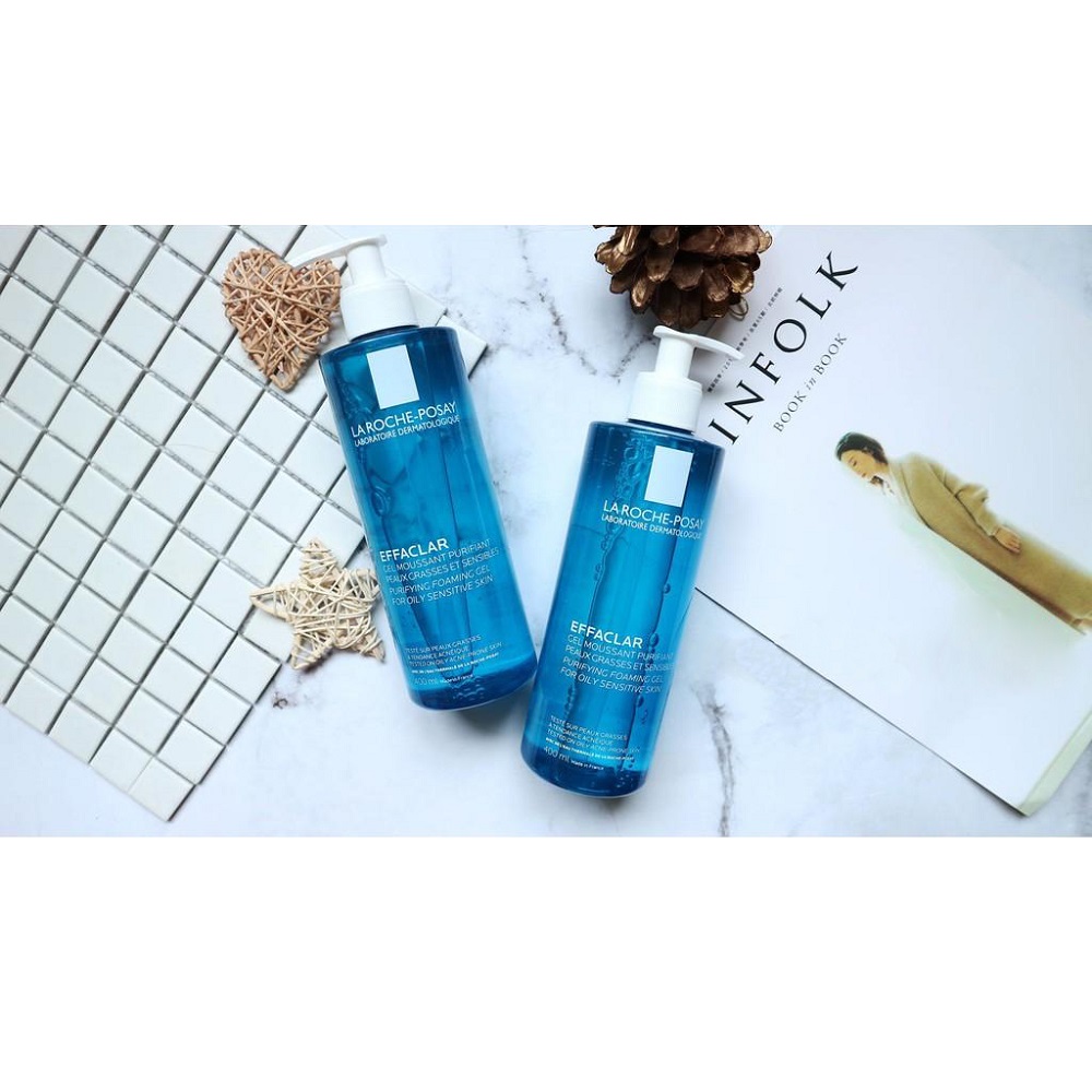 Gel Rửa Mặt Tạo Bọt Dành Cho Da Dầu Nhạy Cảm La Roche-Posay Effaclar Purifying Foaming Gel 400ml + Tặng 1 Móc Khóa Nhựa 2 Mặt