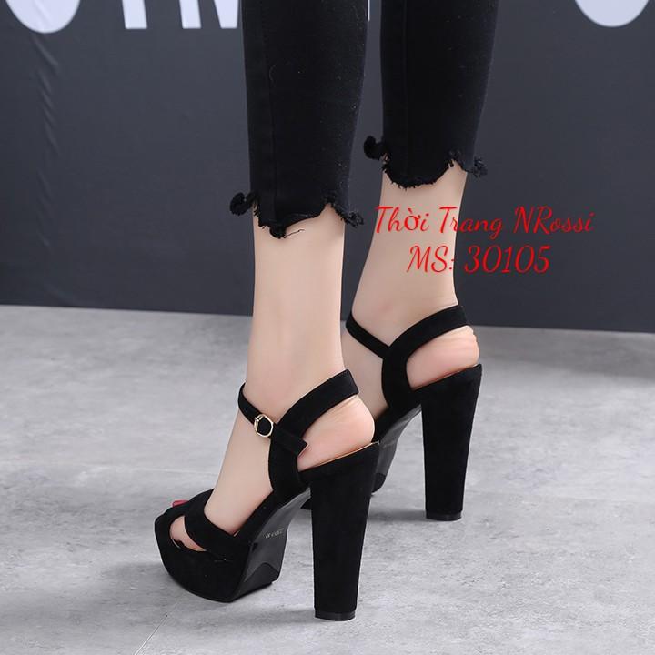 Giày sandal quai chéo  đúp mũi cao 10 phân gót vuông size lớn 40 41 42 43 44