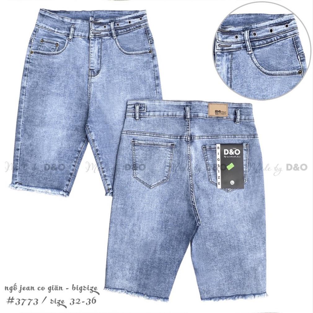 Quần Jeans Lửng 7 tất QJ008 Xanh Đá Trơn Size ĐẠI - Lưng Cao - Hàng siêu co giãn