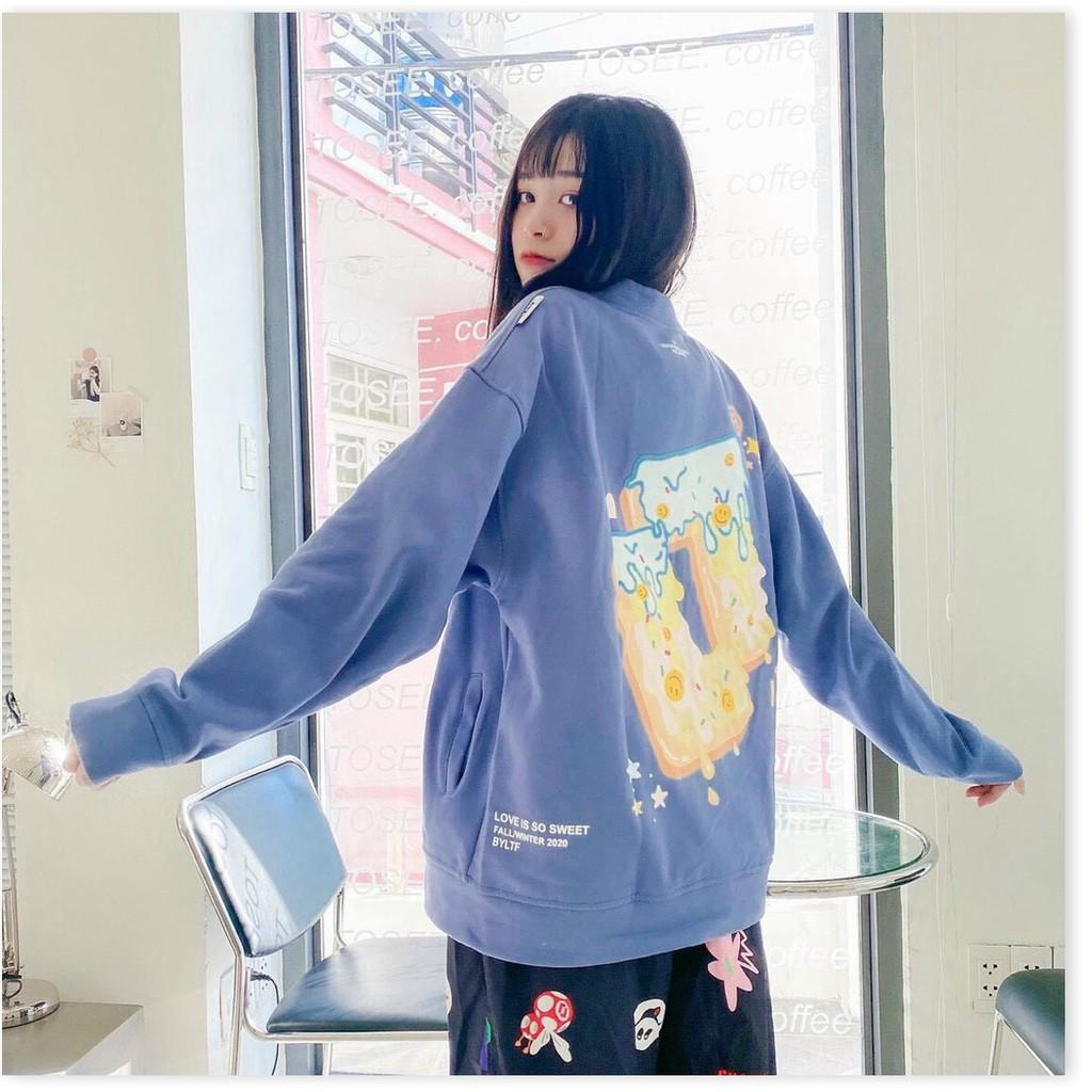 Áo khoác nỉ cardigan form rộng nút