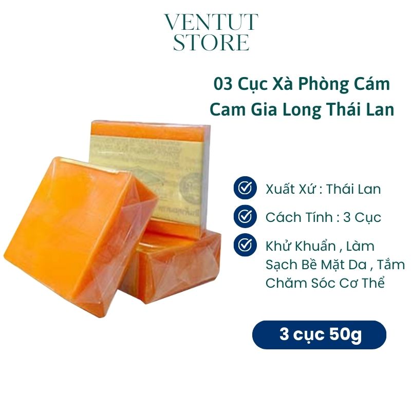 Combo 3 Cục Xà Phòng Cam Thái Lan 50g/ Cục