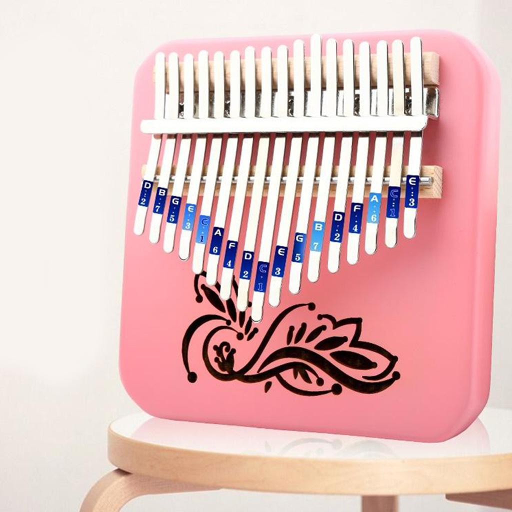 Kalimba 17 Keys Thumb Piano with Study Instruction and Tune Hammer, Portable Mbira Wood Finger Piano, Gift for Kids Adult Beginners Professional