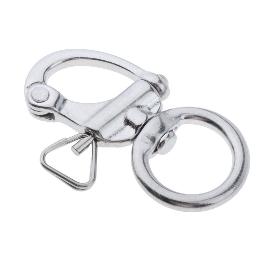 Swivel Eye Snap Shackle Rigging Sailing 316 Stainless Steel for Sailboat Spinnaker Halyard Fixed Snap Shackle Boat Anchor,Quick Release