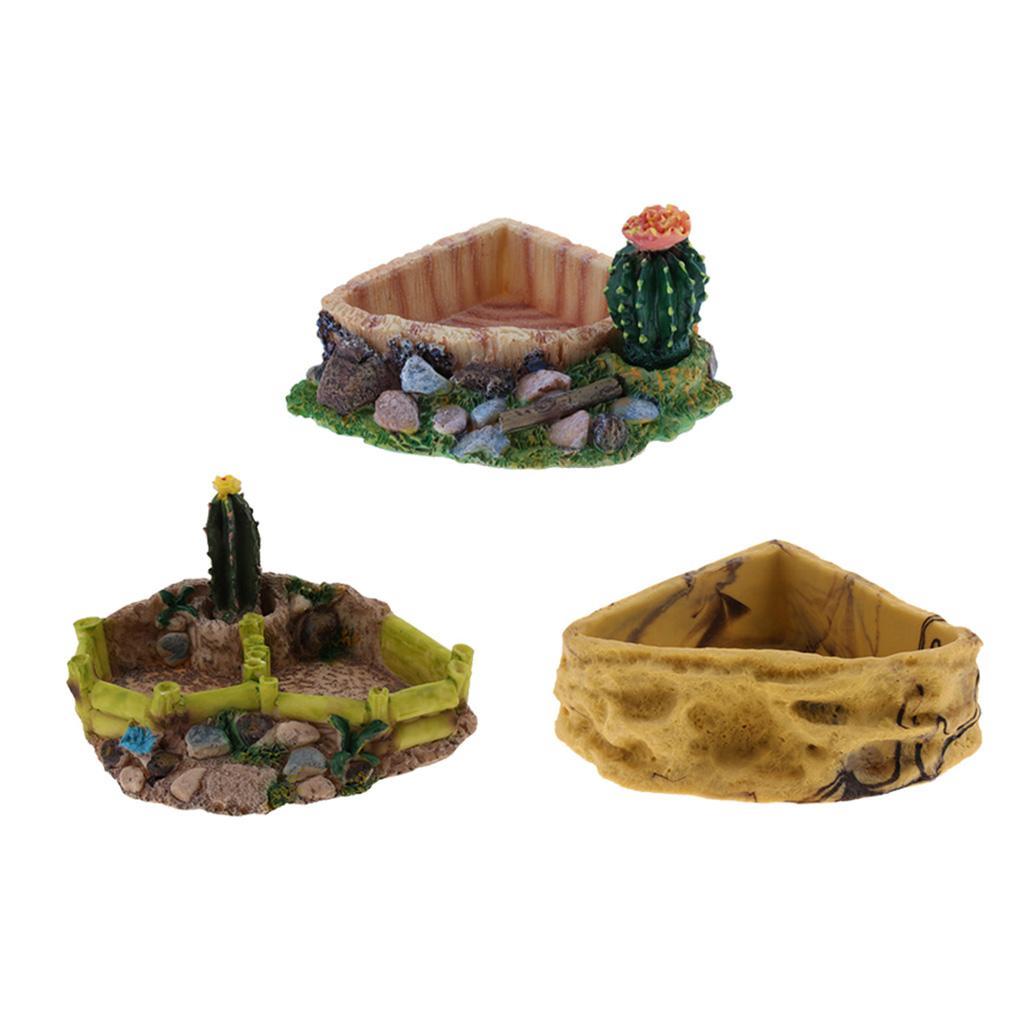 Reptile Feeding Bowl Dish Terrarium Drinking Basin 1