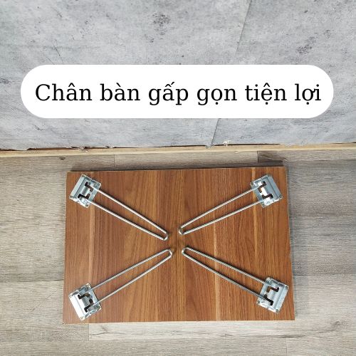 Bàn học gấp gọn, bàn bệt gỗ kích thước 60x40 cm khung chân kim loại, chắc chắn, độ bền cao - FUFUTECH