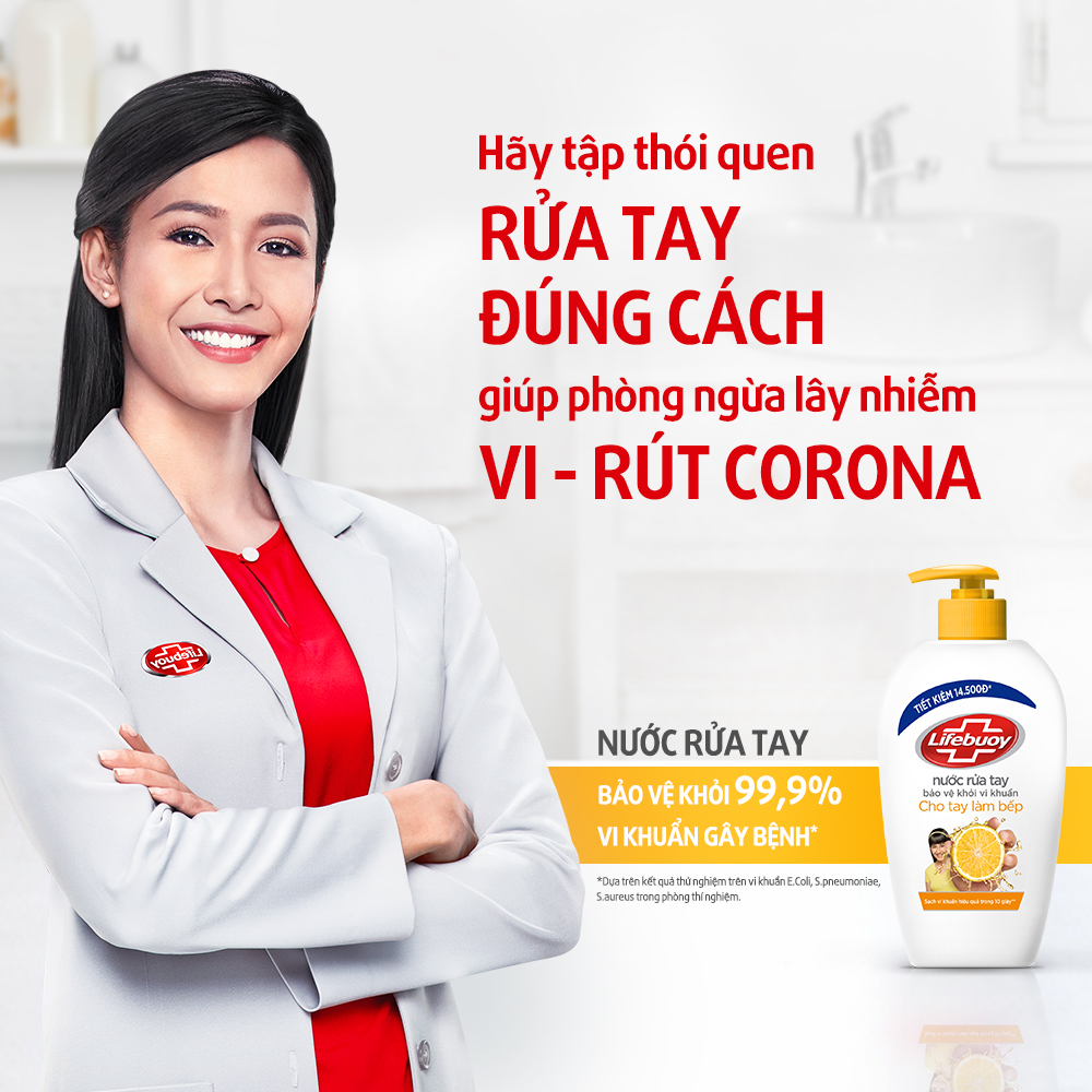 Combo 2 Nước Rửa Tay Lifebuoy Cho Tay Làm Bếp Giúp Khử Mùi Khó Chịu Và Bảo Vệ Khỏi 99.9% Vi Khuẩn Trên Tay Chai 450g