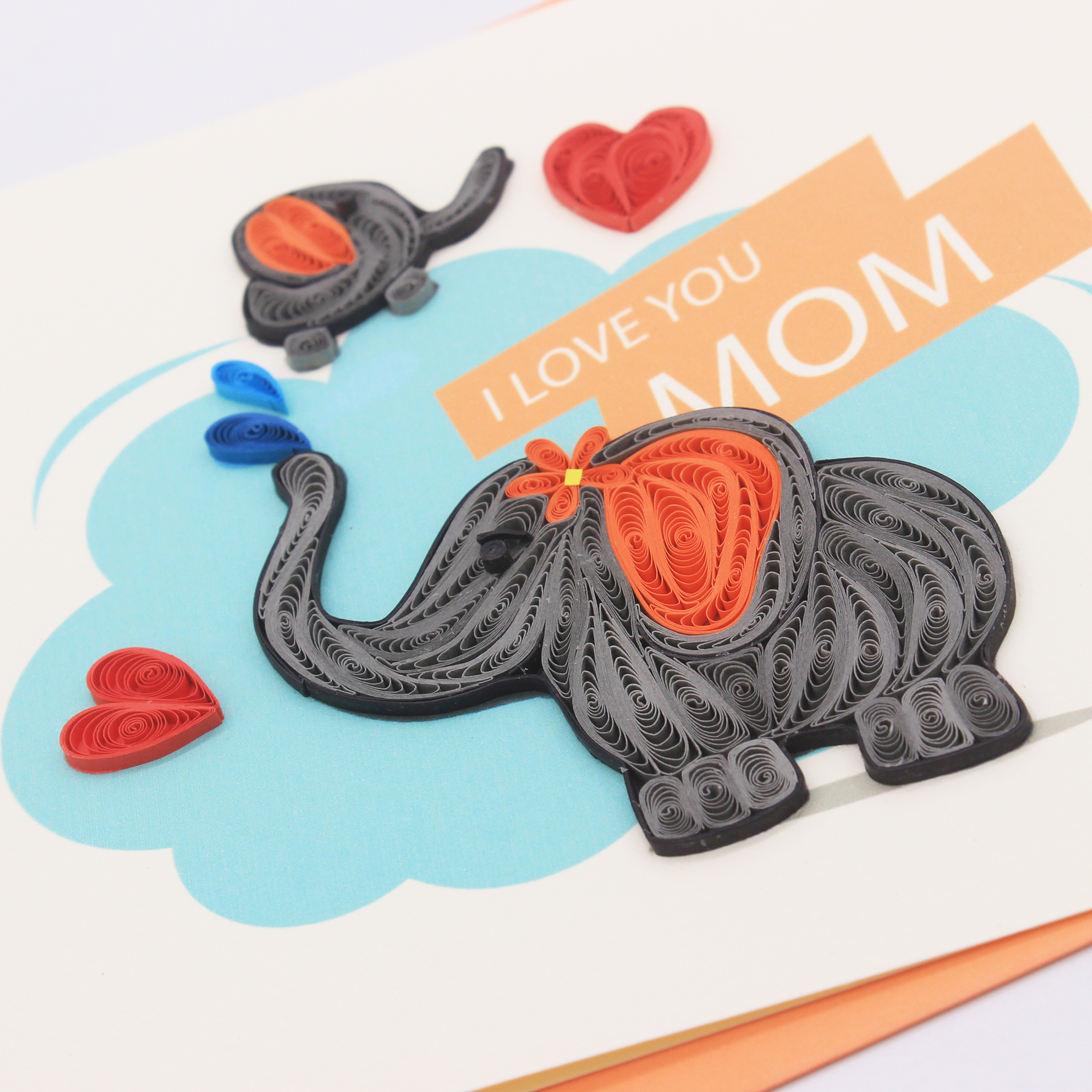 Thiệp Handmade - Thiệp Chúc mừng ngày của Mẹ nghệ thuật giấy xoắn - Tặng Kèm Khung Giấy Để Bàn - Thiệp chúc mừng sinh nhật, kỷ niệm, tình yêu, cảm ơn...