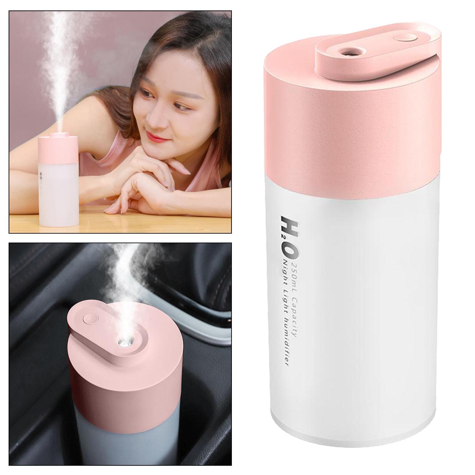 USB Essential Oil Diffuser Air Humidifier 250ml Tank for Car,Bedrooms Pink