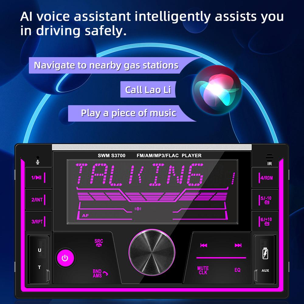 Multi-function Car BT MP3 Player Car Locating Audio Playing Device Dual USB Car Audio Player Auto Voice Assistant MP3 Player Radio Receiver