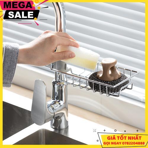 Giá Treo Đồ Rửa Bát Inox Gắn Trên Vòi Tặng Kèm Khăn Lau Cao Cấp - Giao Hàng Toàn Quốc