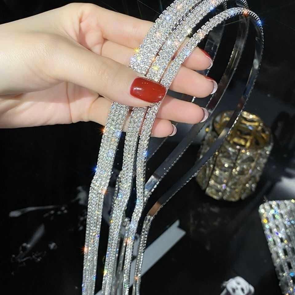 Băng đô kim loại đinh cườm lấp lánh cao cấp BDL111