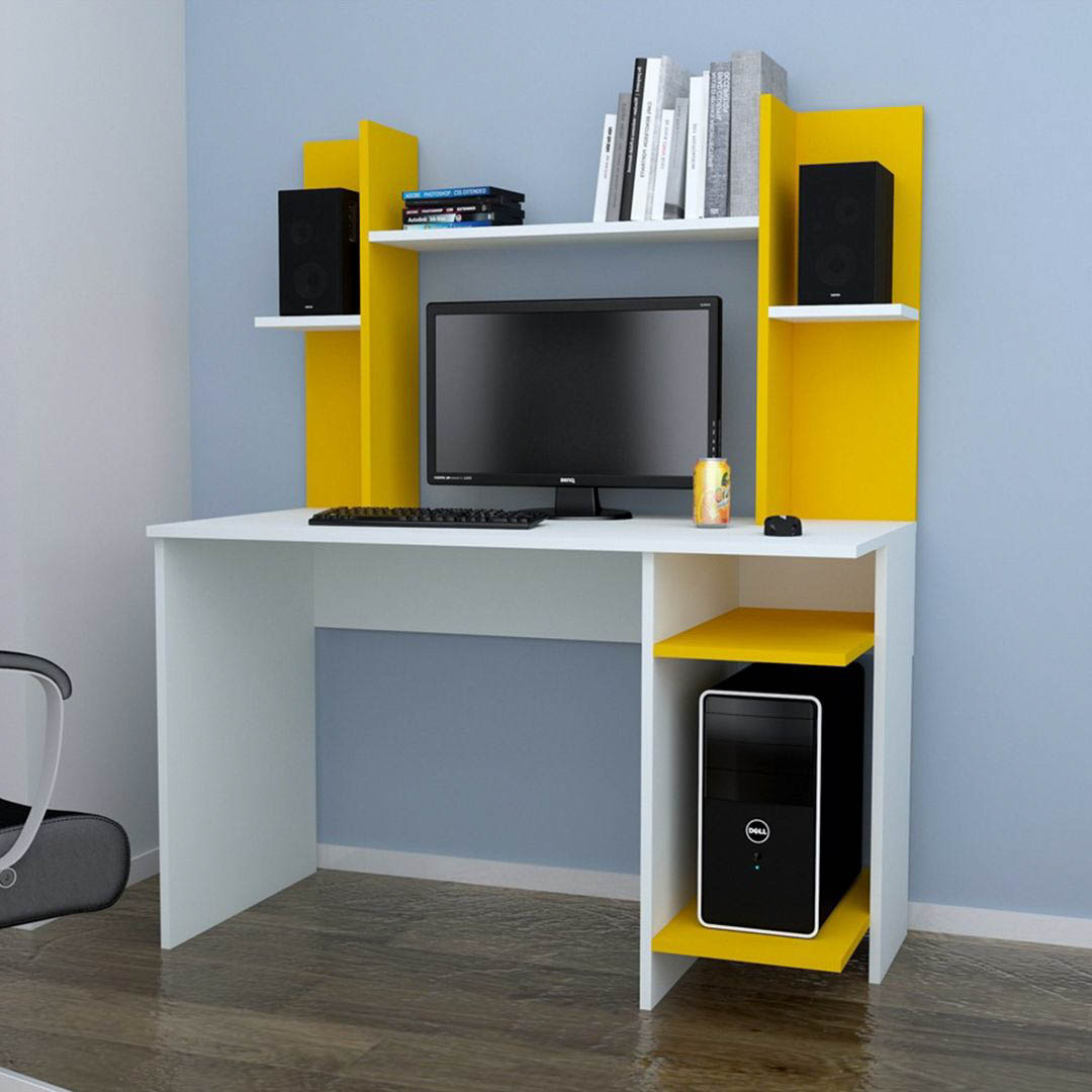 Bàn làm việc, bàn học gỗ hiện đại SMLIFE Devinsu | Gỗ MDF dày 17mm chống ẩm | D120xR60xC150cm